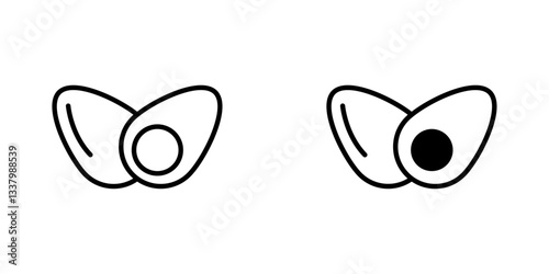 Egg flat Icons in line outline and flat solid style on white background