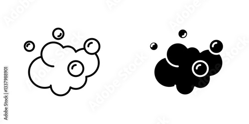 Foam flat Icons in line outline and flat solid style on white background