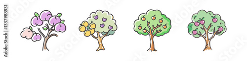plum tree icon, plum tree vector illustration-simple illustration of plum tree, perfect for plum tree logos and icons
