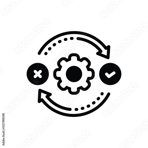 Black solid icon for decision