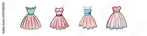 tulle dress icon, tulle dress vector illustration-simple illustration of tulle dress, perfect for tulle dress logos and icons