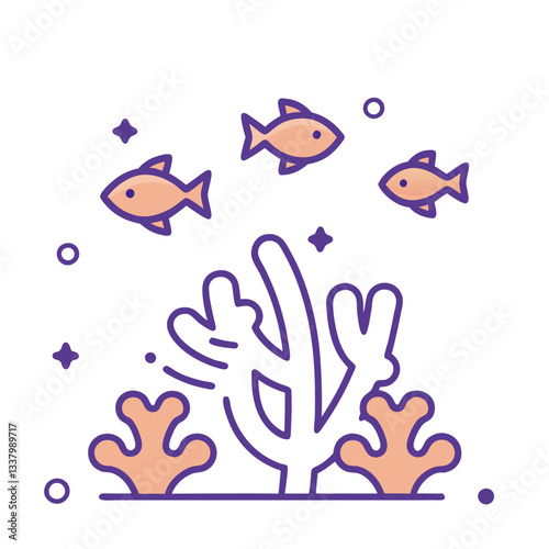 Underwater fish and coral illustration