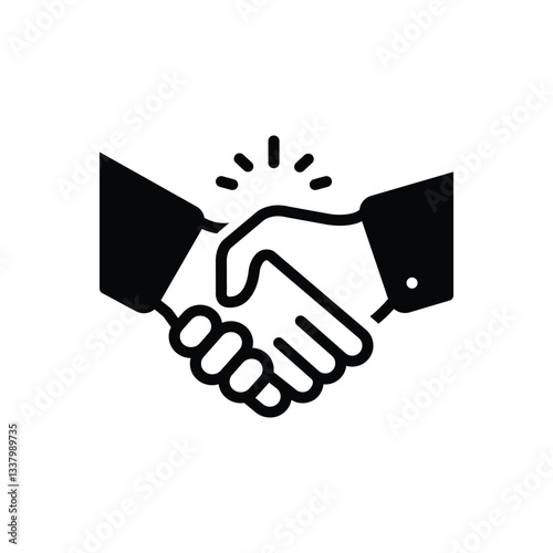 Black solid icon for handshake