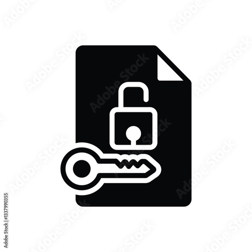 Black solid icon for permission