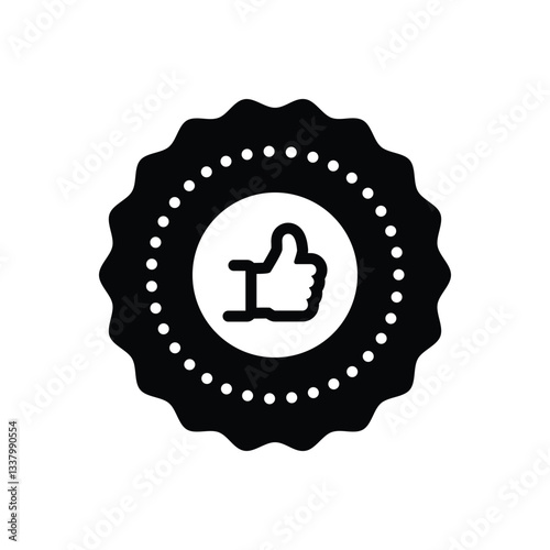 Black solid icon for seal of approval