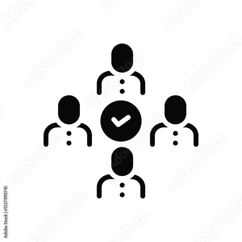Black solid icon for team approval