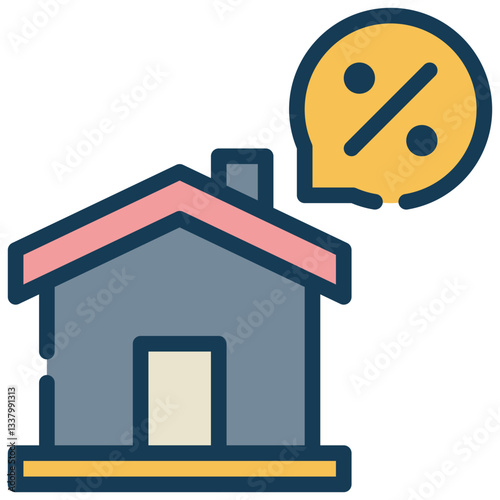 sale home house loan property debt filled outline icon