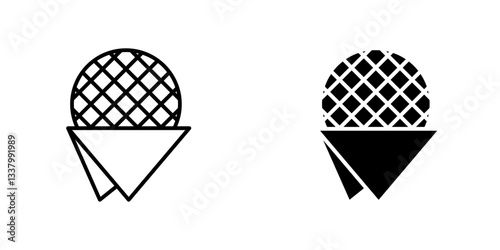 Stroopwafel flat Icons in line outline and flat solid style on white background