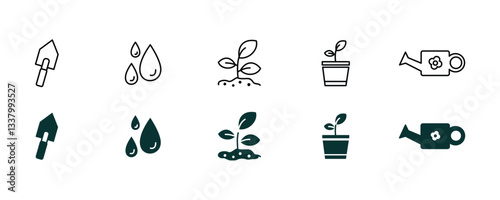 Green Haven: Garden & Plant Icon Series