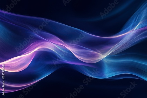 A long blue wave with purple and blue colors. The colors are bright and vibrant, giving the image a sense of energy and movement. The wave appears to be flowing through the sky, creating a dynamic