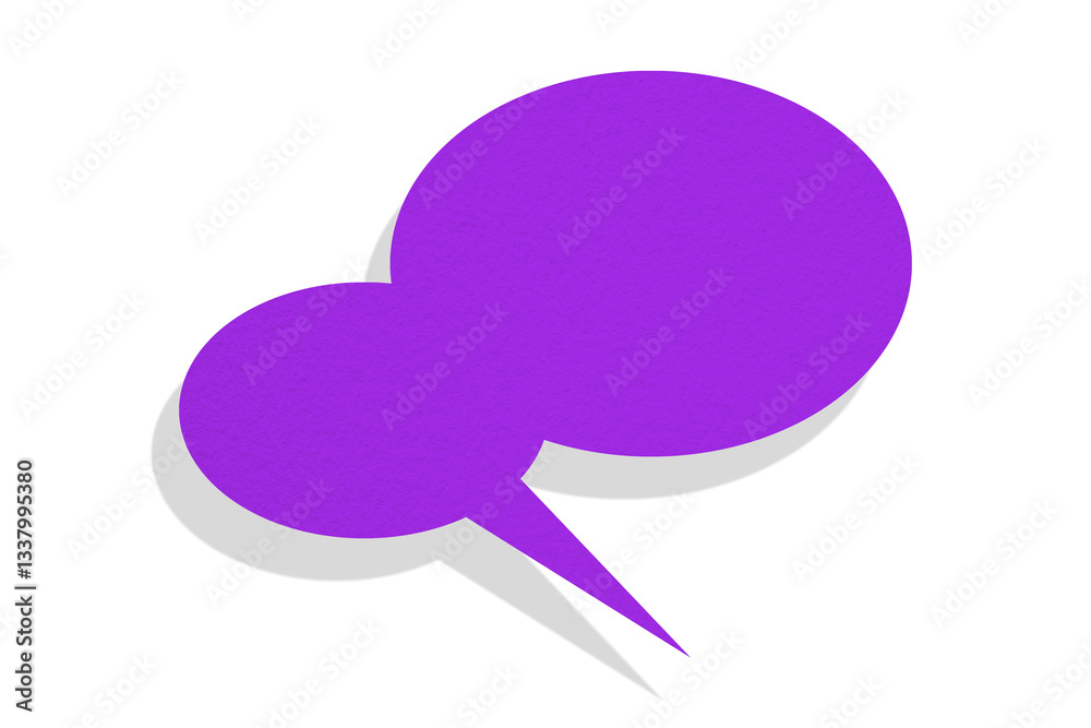 Purple paper speech bubbles separated on transparent background Purple paper speech bubbles separated on transparent background
