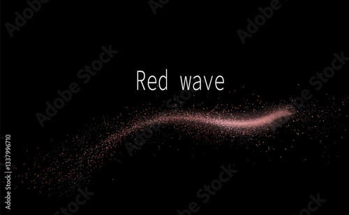 Copper arc with tinsel on black background, isolated design component.