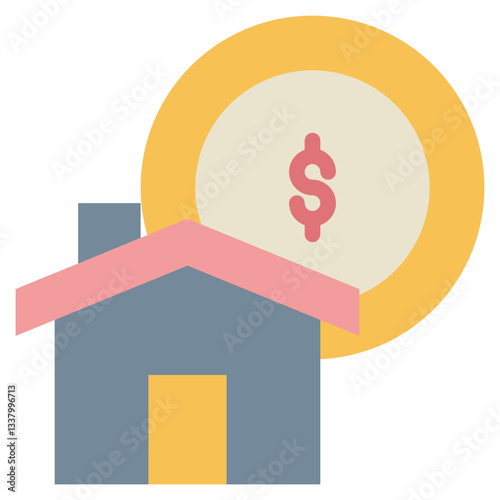 home money house loan mortgage finance property flat style icon