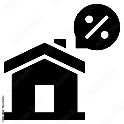 sale home house loan property debt solid glyph icon