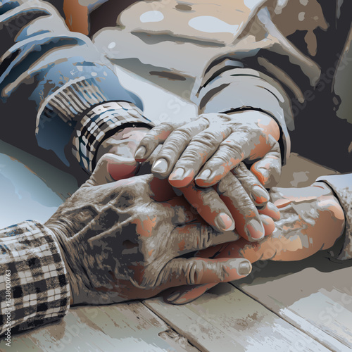 The contrast between the two hands for Join Hands Day