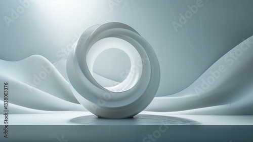Grey white indoor product display stand