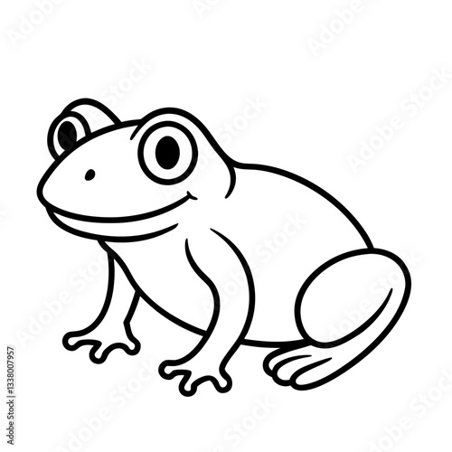 Cute Outline Baby Frog