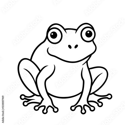 Cute Outline Baby Frog