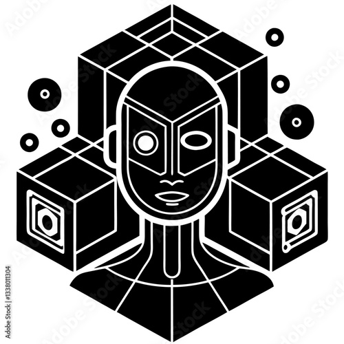 Modern Artificial Intelligence Symbols for Digital and Tech Projects
