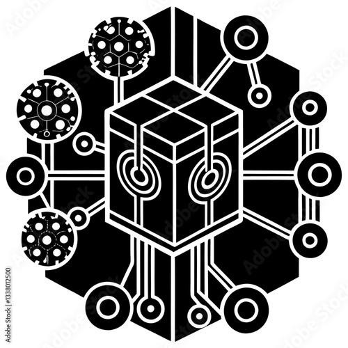 Modern Artificial Intelligence Symbols for Digital and Tech Projects
