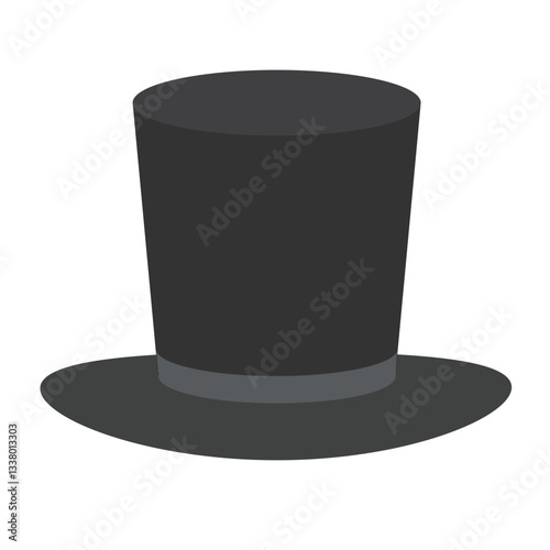 English gentlemen hat in flat style. Hand drawn vector art.