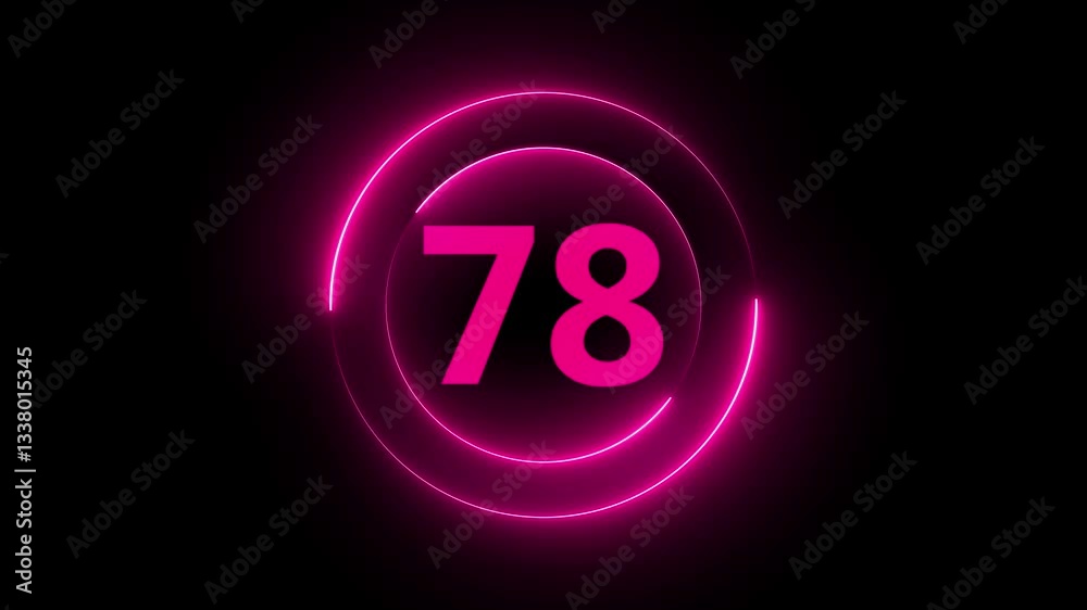 A circle with a neon icon on a black background and the text in the middle of it. A circle with a neon icon on a black background and the text in the middle of it.