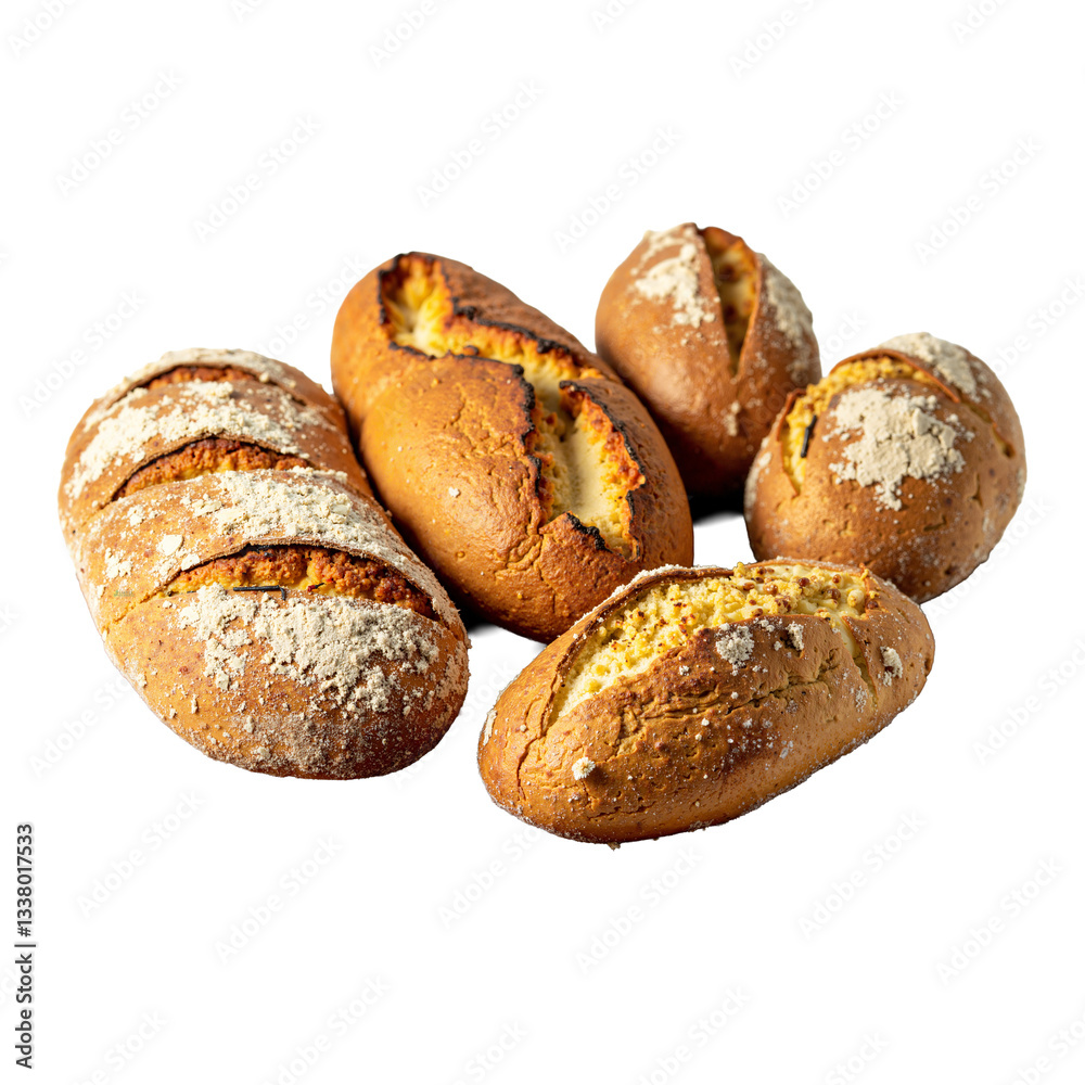 Artisan Bread Assortment on Wooden Board, Isolated on Transparent Background for Culinary and Food Photography Use Artisan Bread Assortment on Wooden Board, Isolated on Transparent Background for Culinary and Food Photography Use