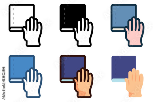 faithful hand to holy book icon vector illustration