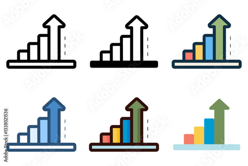 growth bar chart icon vector illustration