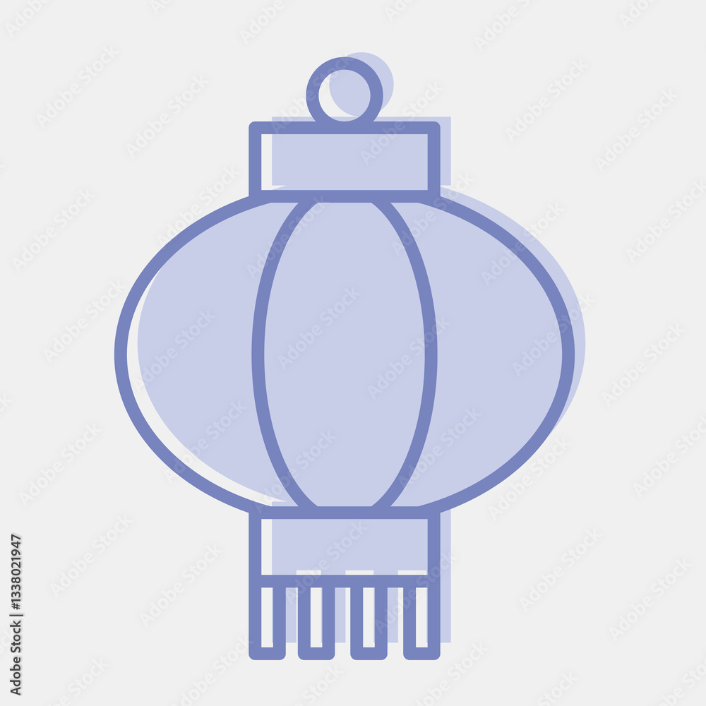 Obraz premium Icon chinese lantern. Chinese New Year celebration elements. Icons in two tone style. Good for prints, posters, logo, party decoration, greeting card, etc