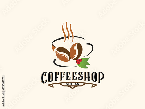 Coffee shop logo design vector template