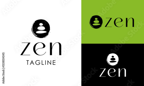 Zen Yoga Design Vector Illustration Brand Logo