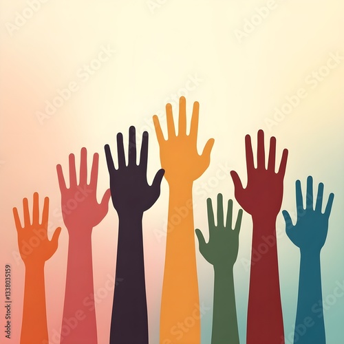 Colorful hands vector illustration