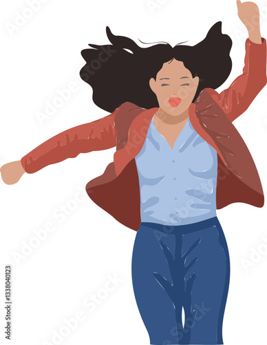 여자, 사람, 신남, 댄스, 춤추는 여자, 즐거운, 활기찬, 희망, 도전, 달려감, 런닝, 회사원, 직장인, 해방, 휴가, 여행, 뛰어감, 자유, 女, 국민, 머리, 미소, 행복, 재미, 생활, 몸, 도약, 레이디, 표정