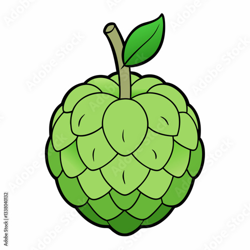 sugar apple isolated on white