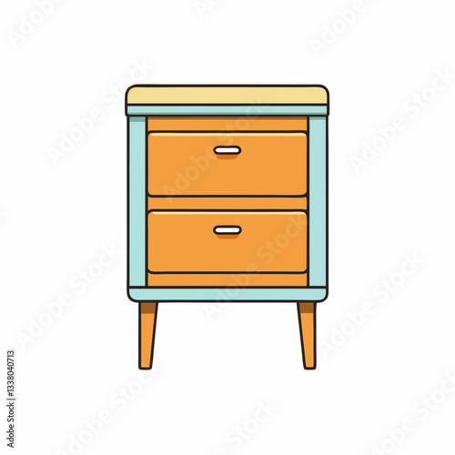 bedside table on white