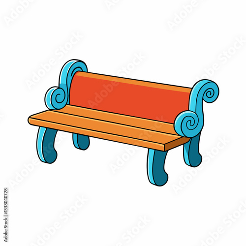 wooden bench isolated on white