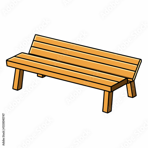 wooden bench isolated on white