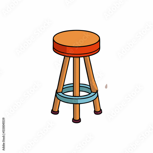counter stool isolated on white