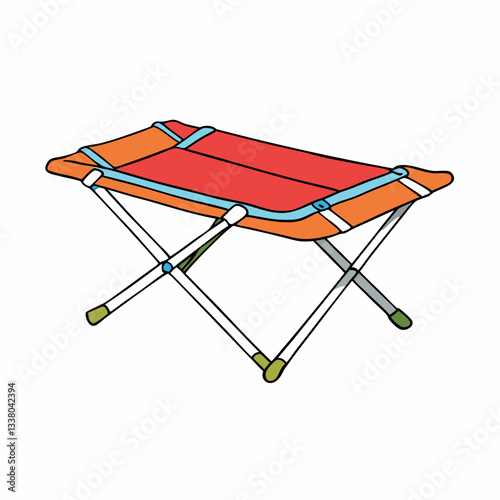 folding cot on white