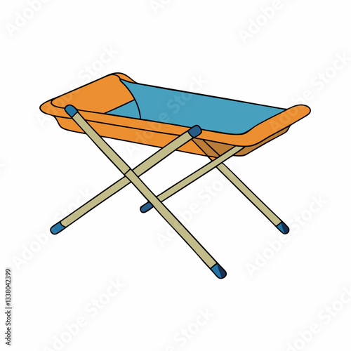 folding cot on white