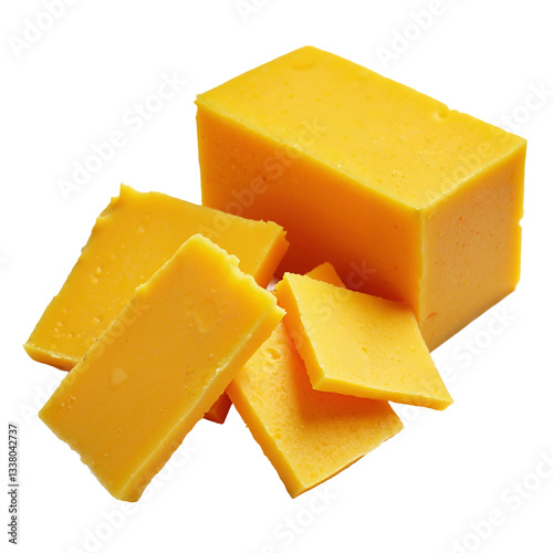 Colby Jack Cheese Cubed, Isolated on Transparent Background for Culinary and Food Photography Use