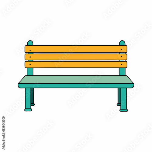 park bench isolated on white