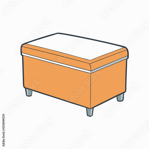 storage ottoman isolated on white