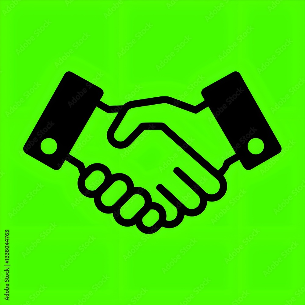 Minimalist Handshake Icon for Partnership and Business Minimalist Handshake Icon for Partnership and Business