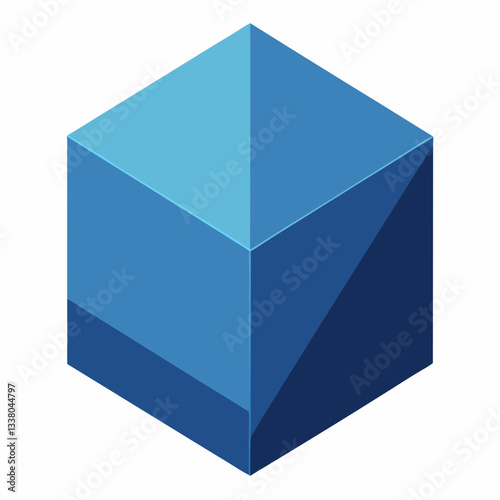 modern cube with subtle 3d effect