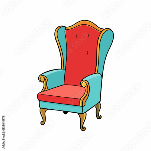 wingback chair isolated on white