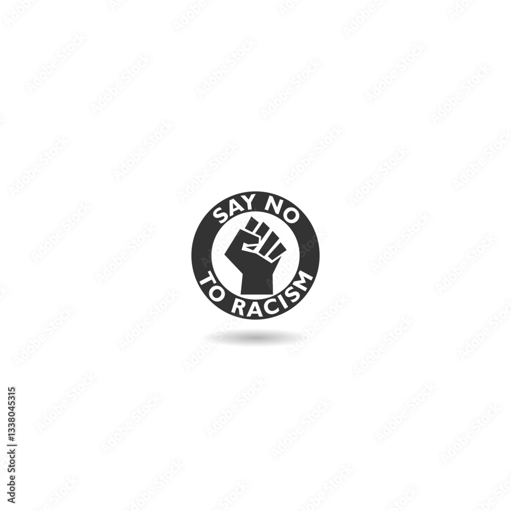 Say No To Racism icon with shadow Say No To Racism icon with shadow