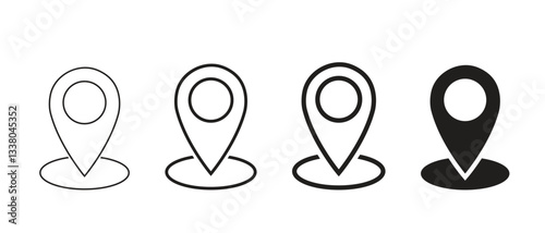 location pin icon symbol vector icon illustration isolated on white background.