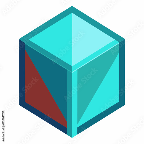 modern cube with subtle 3d effect